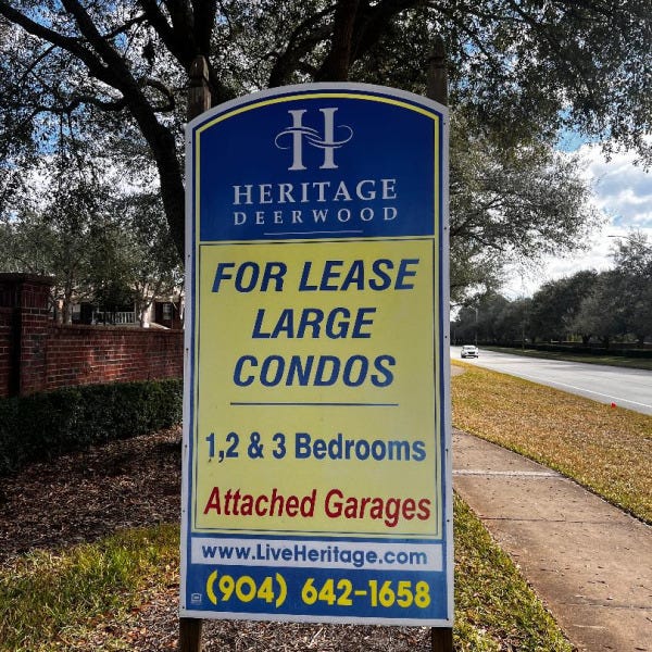 Property for lease sign.