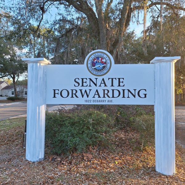 Senate Forwarding Street Sign