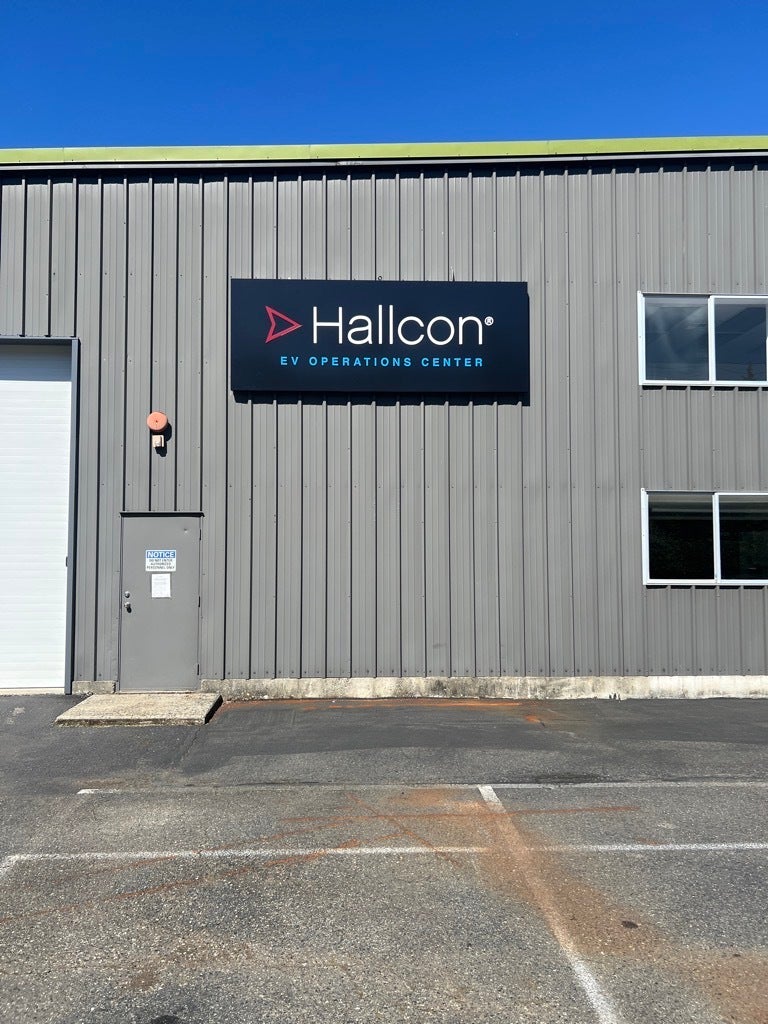 Custom Illuminated Building Sign - Hallcon Corporation, Redmond, WA