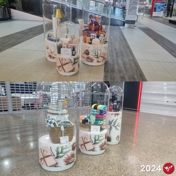 Custom Christmas Wraps | Shopping Centre Merchandising Pod