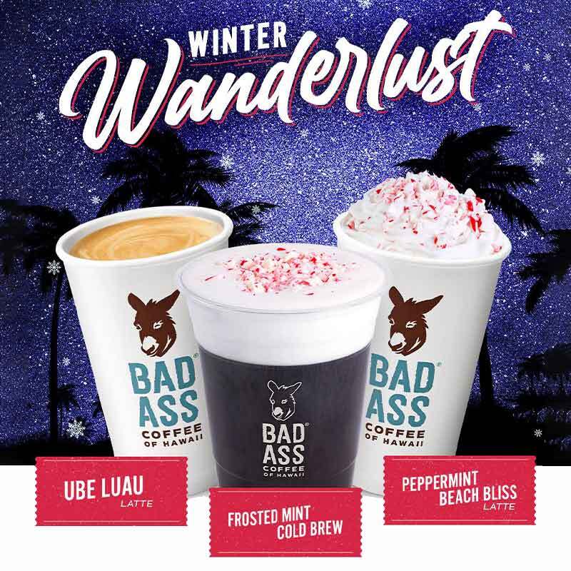 Journey into a Winter Wonderland of  Flavors with Bad Ass Coffee of Hawaii's Winter Wanderlust Menu