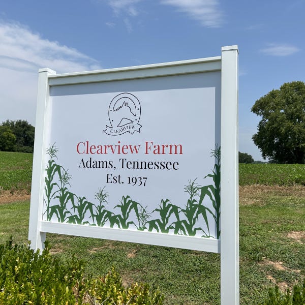 Clearview Farm PVC Sign