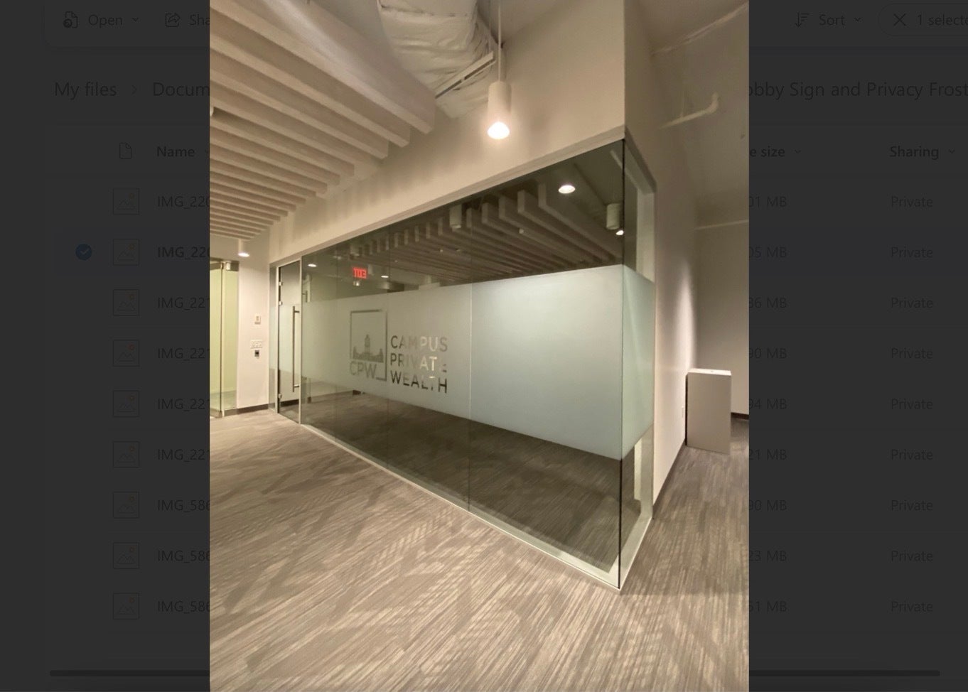 Custom Window Frosting Elevates Campus Wealth Management’s Office in Tysons Corner