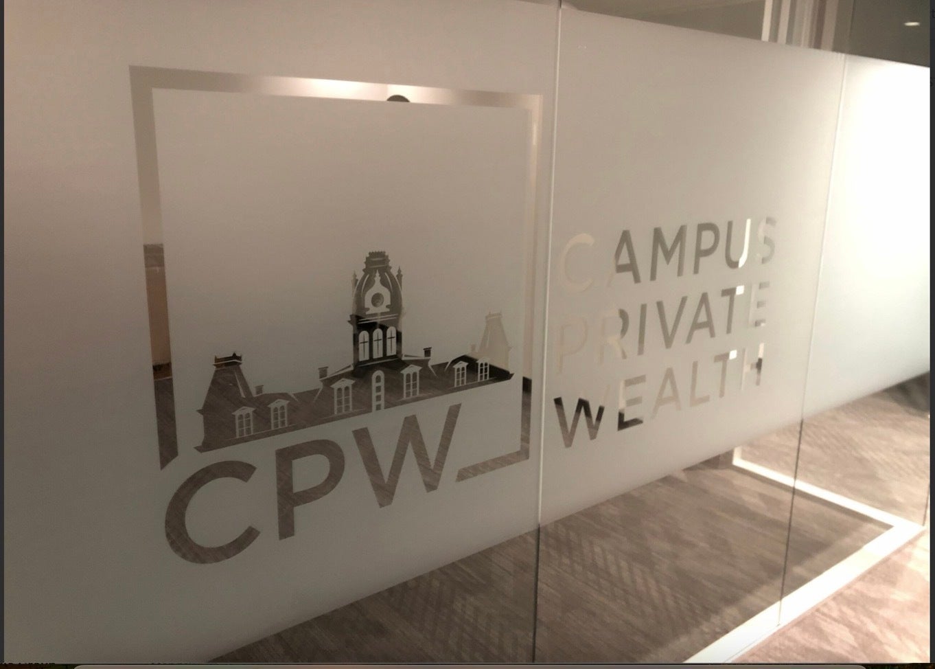 Custom Window Frosting Elevates Campus Wealth Management’s Office in Tysons Corner
