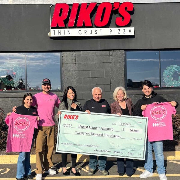 Riko's Pizza Raises Whopping $26,000 for Breast Cancer Research with Slice of Generosity Riko's Pizza Raises Whopping $26,000 for Breast Cancer Research with Slice of Generosity