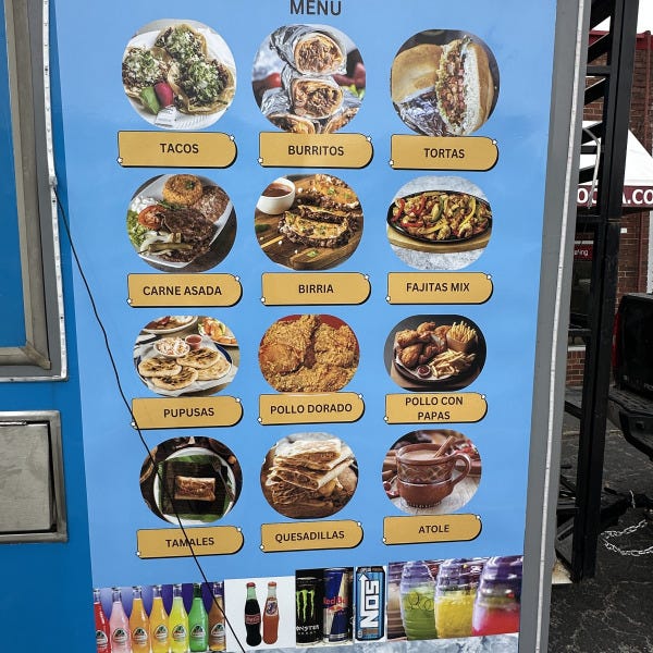 Menu For Food Trailer