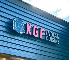 Custom Storefront Sign - Channel Letters - KGF Indian Cuisine, Kirkland, WA