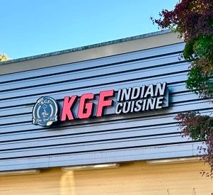 Custom Storefront Sign - Channel Letters - KGF Indian Cuisine, Kirkland, WA