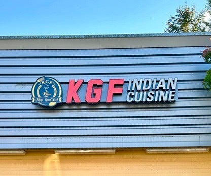 Custom Storefront Sign - Channel Letters - KGF Indian Cuisine, Kirkland, WA