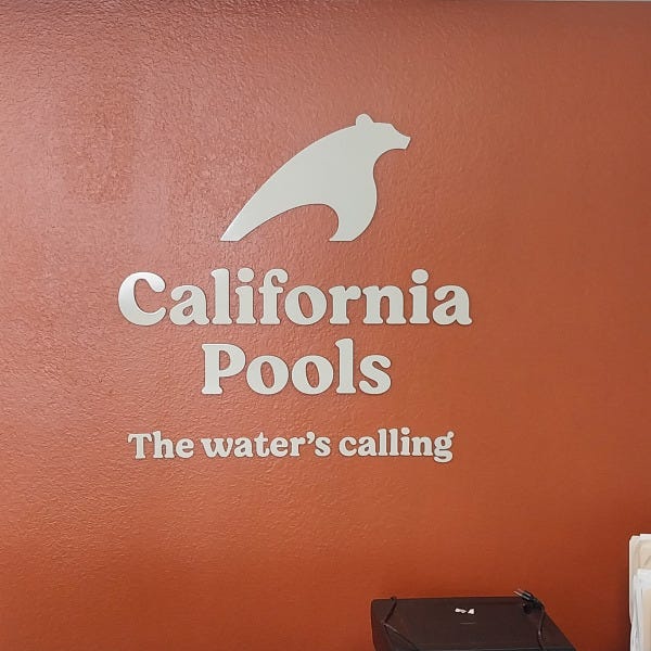 California-Pools-Receptionist-Sign