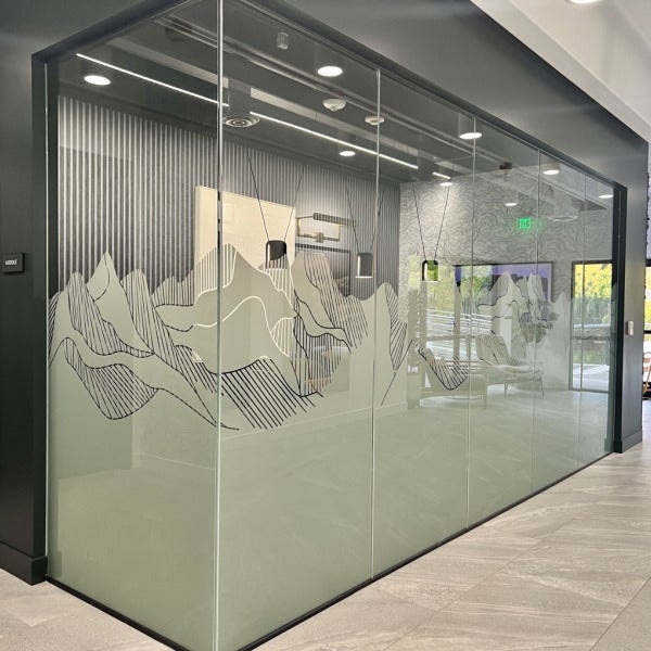 Enhancing Workspace with Frosted Privacy Graphics - KORE Bellevue Technology Center, Bellevue, WA
