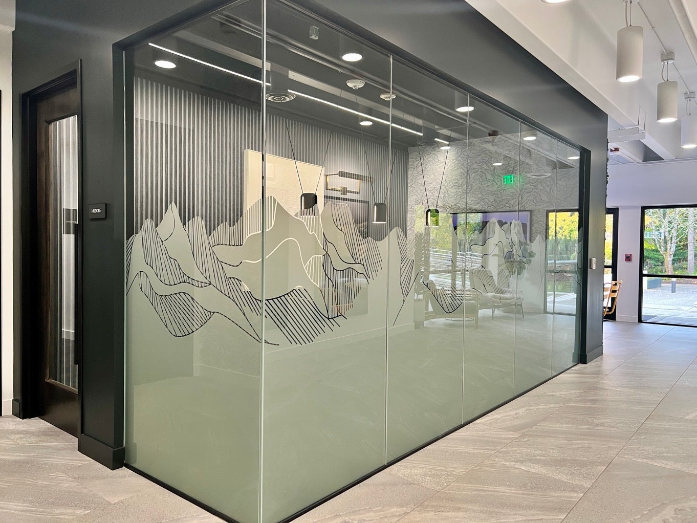 Enhancing Workspace with Frosted Privacy Graphics - KORE Bellevue Technology Center, Bellevue, WA