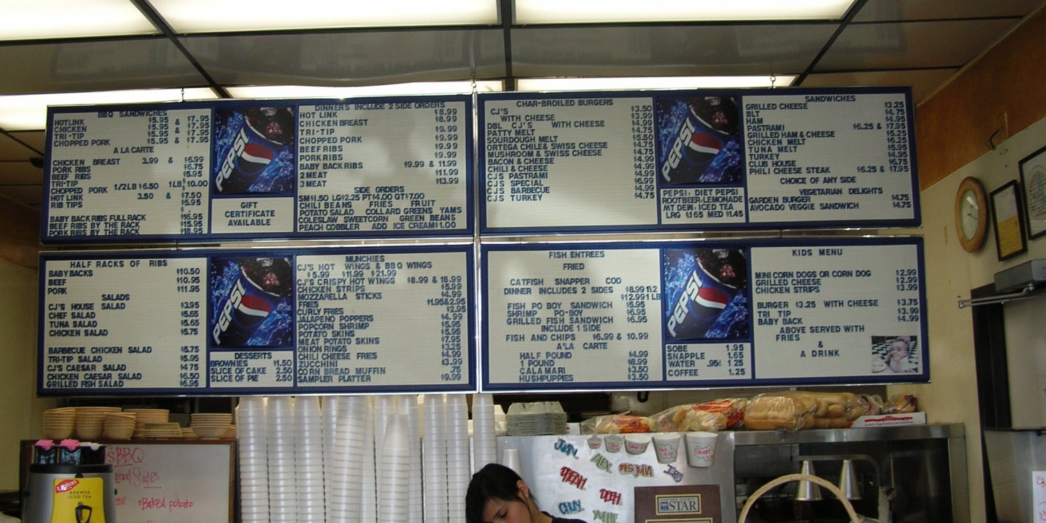 Menu Board Signs