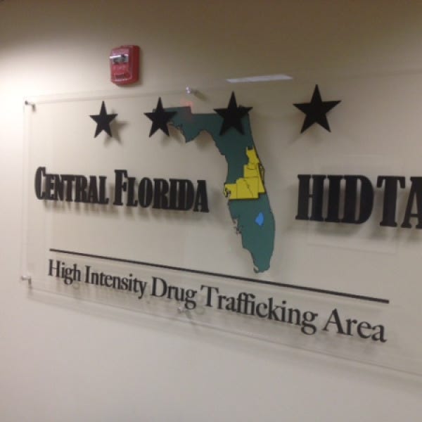 new HIDTA sign lobby
