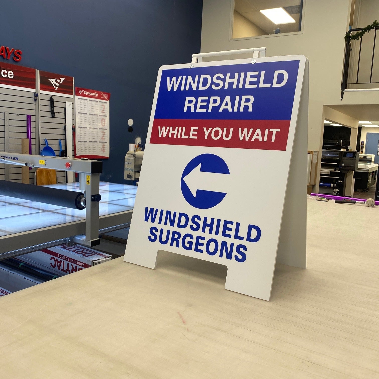 A-Frame Sign/Sandwich Board/Sidewalk Sign for Windshield Surgeons in Edmonton, AB