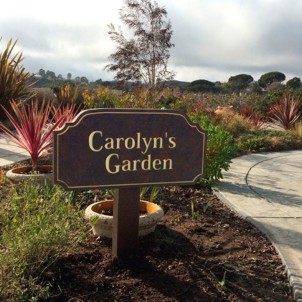 Outdoor Garden Lawn Sign for Carolyn’s Garden | Personalized Wooden Sign