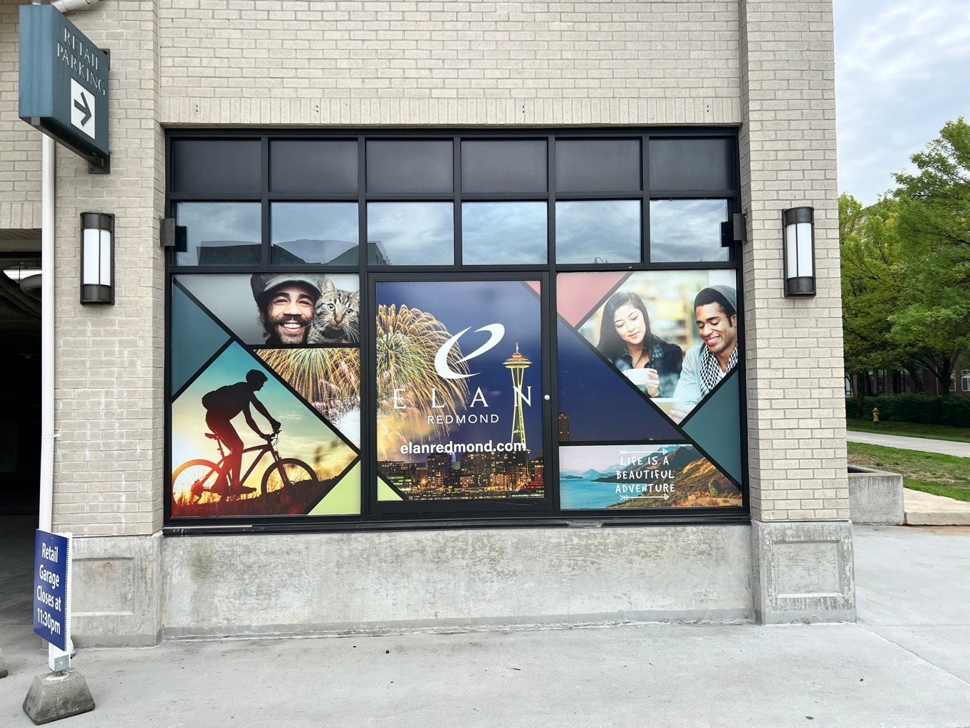 Window Graphica That Grabs Attention “For Lease” Availability - Elan Redmond, Redmond WA