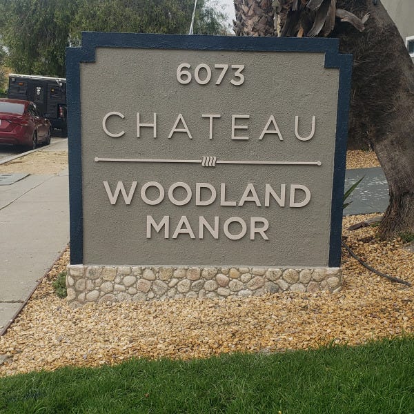 Custom Woodland Manor monument sign