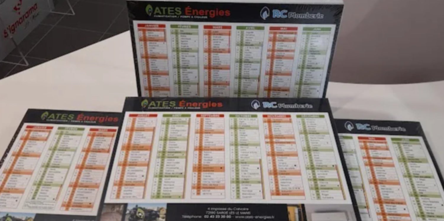 Calendriers personnalisés