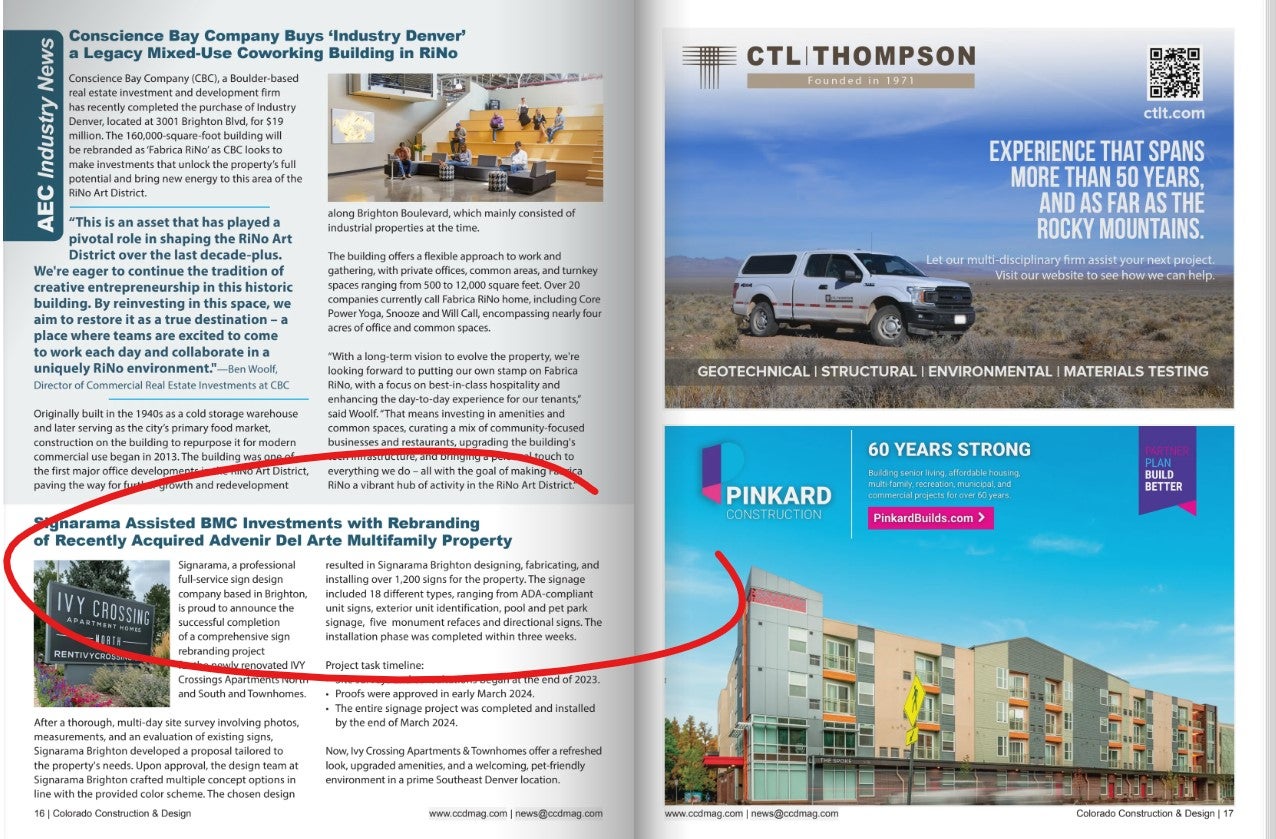 Colorado and Design Magazine feature Signarama Brighton