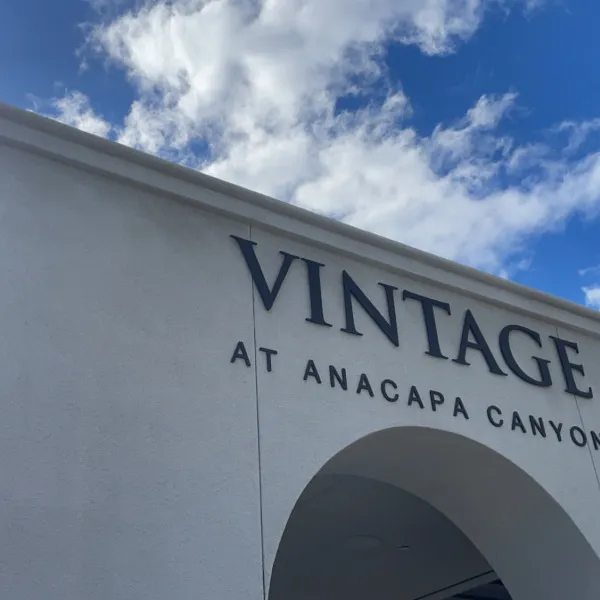 Vintage at Anacapa Building sign created by Signarama, showcasing custom signage design