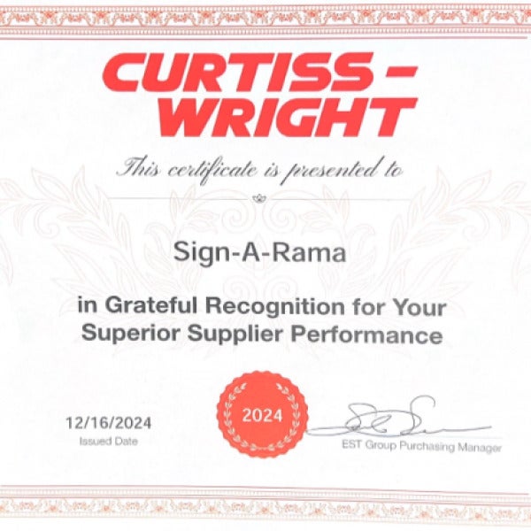Recognition from our Partners: Curtiss-Wright Corporation