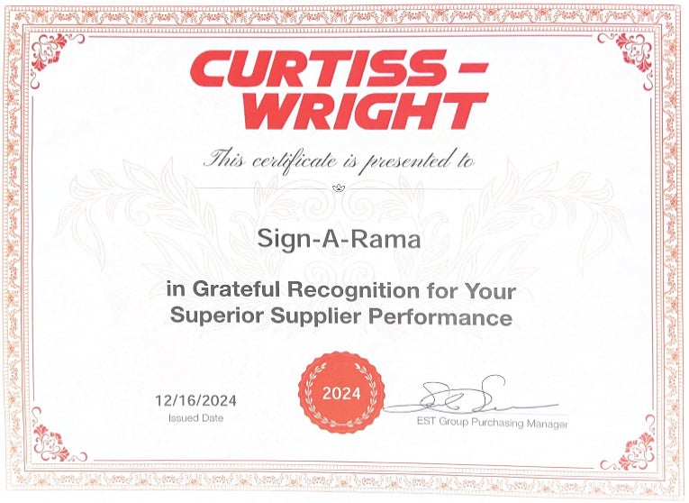 Recognition from our Partners: Curtiss-Wright Corporation