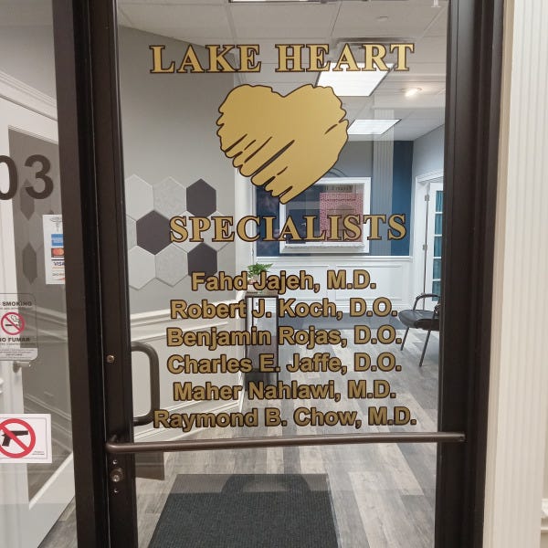 Lake Heart Specialist Door Decal