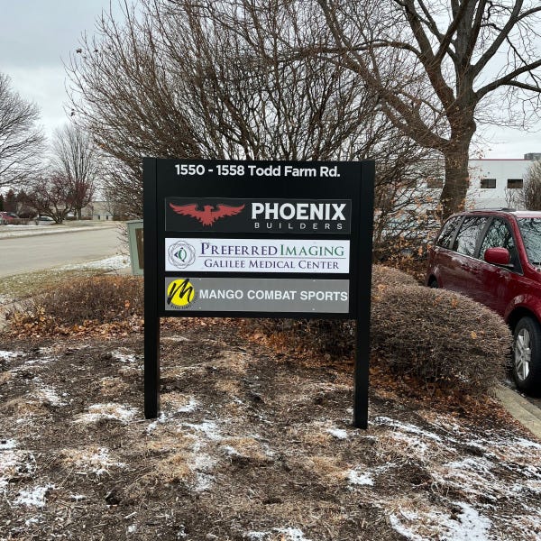 Preferred Imaging Dibond Wayfinding Panel Side 1
