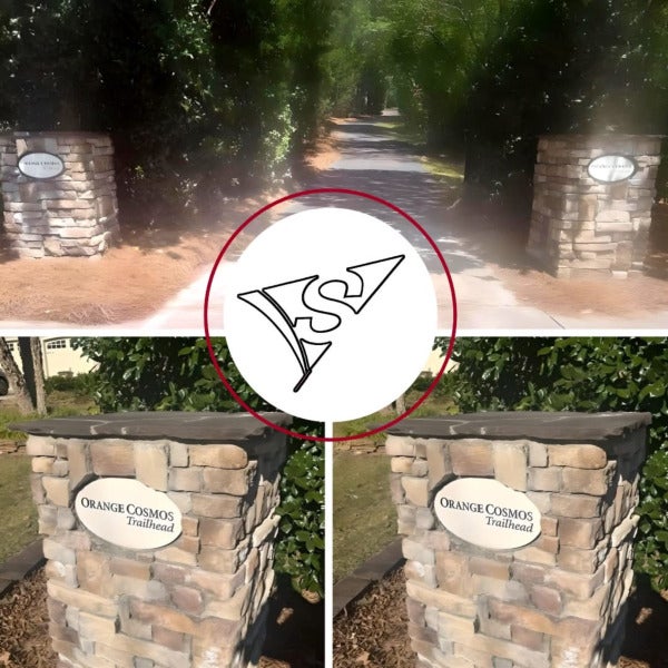 V-Carved oval signs