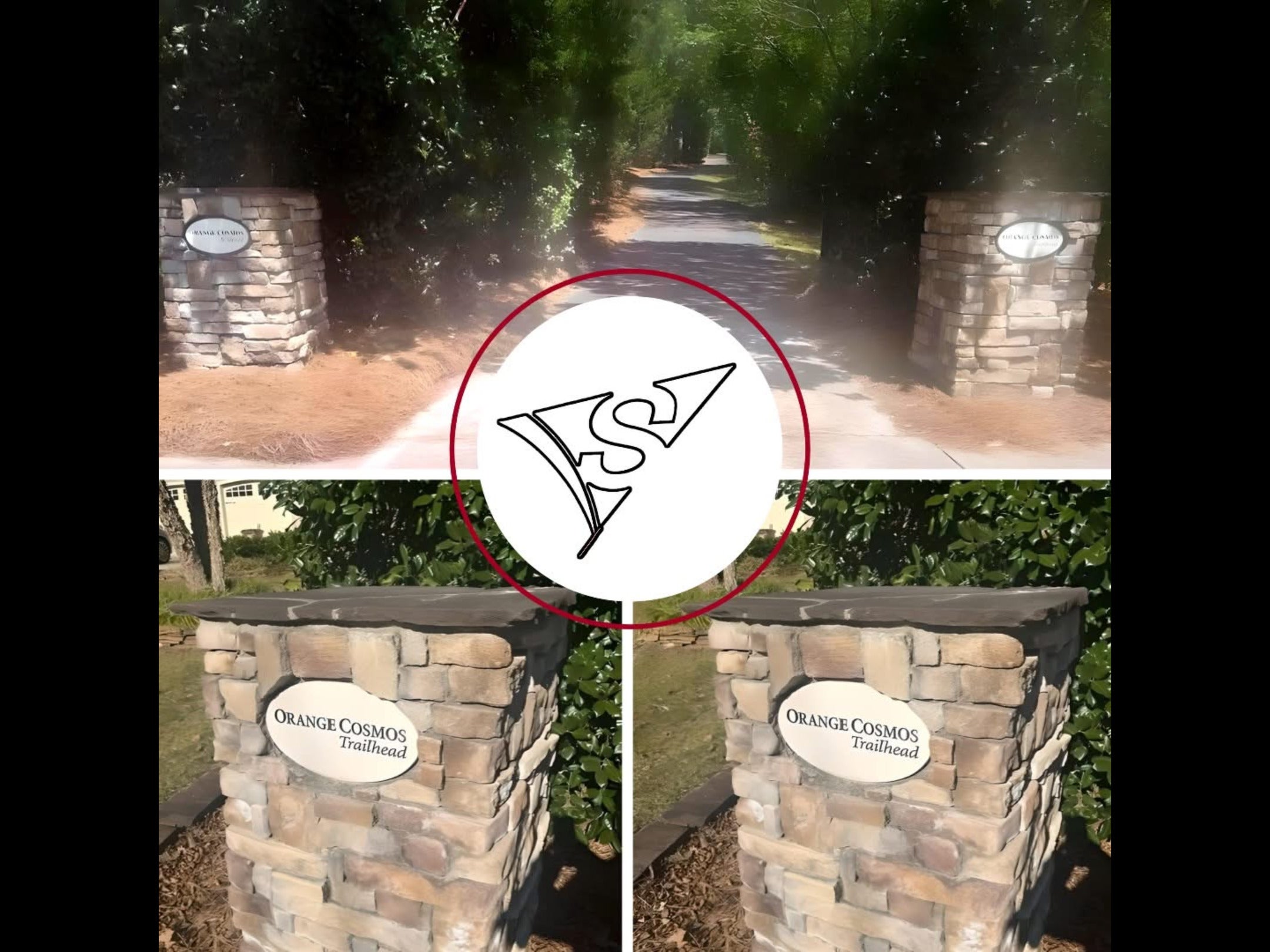 V-Carved oval signs