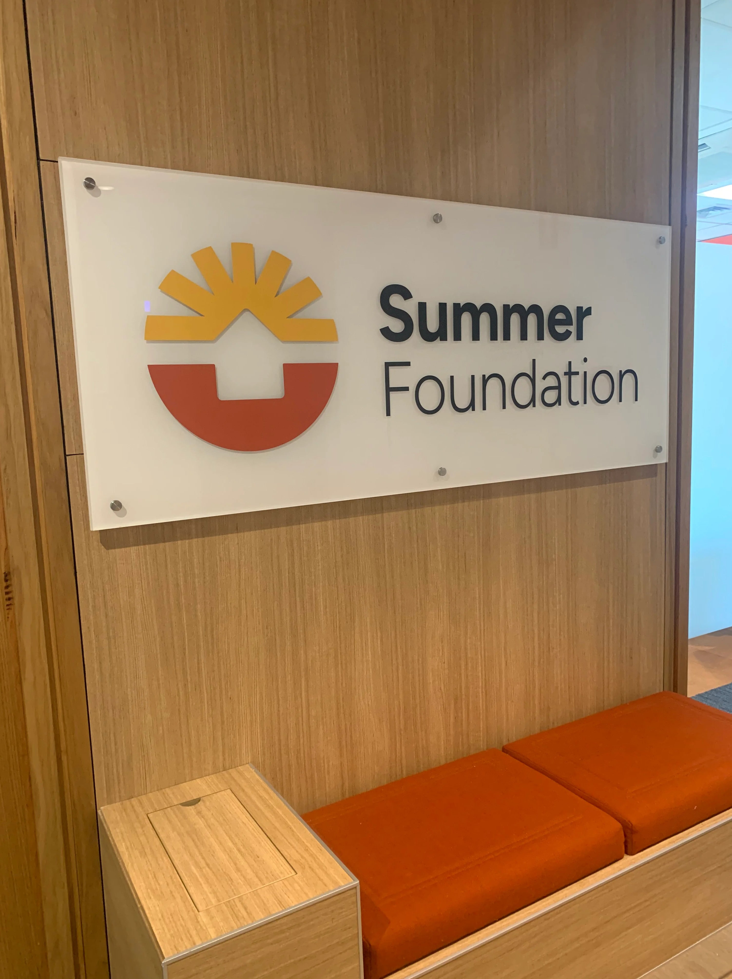 Reception Sign - Summer Foundation - Blackburn VIC.