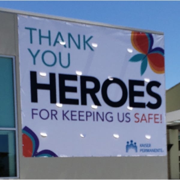 Custom banner for Kaiser Permanente designed by Signarama