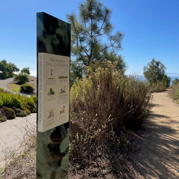 Ventura Botanical Garden pylon sign created by Signarama to help raise awareness and protect the garden's preservation efforts