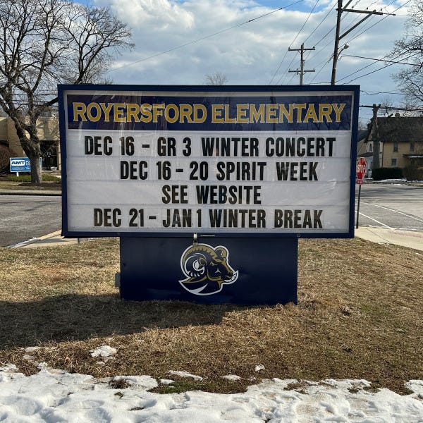 Royersford Elementary School Sign Faces