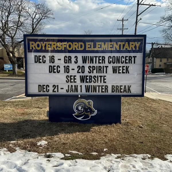 Royersford Elementary School Sign Faces