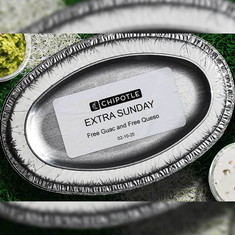 Chipotle Mexican Grill's "Extra Sunday": Free Guac and Queso Blanco for Football Fans Chipotle Mexican Grill's "Extra Sunday": Free Guac and Queso Blanco for Football Fans