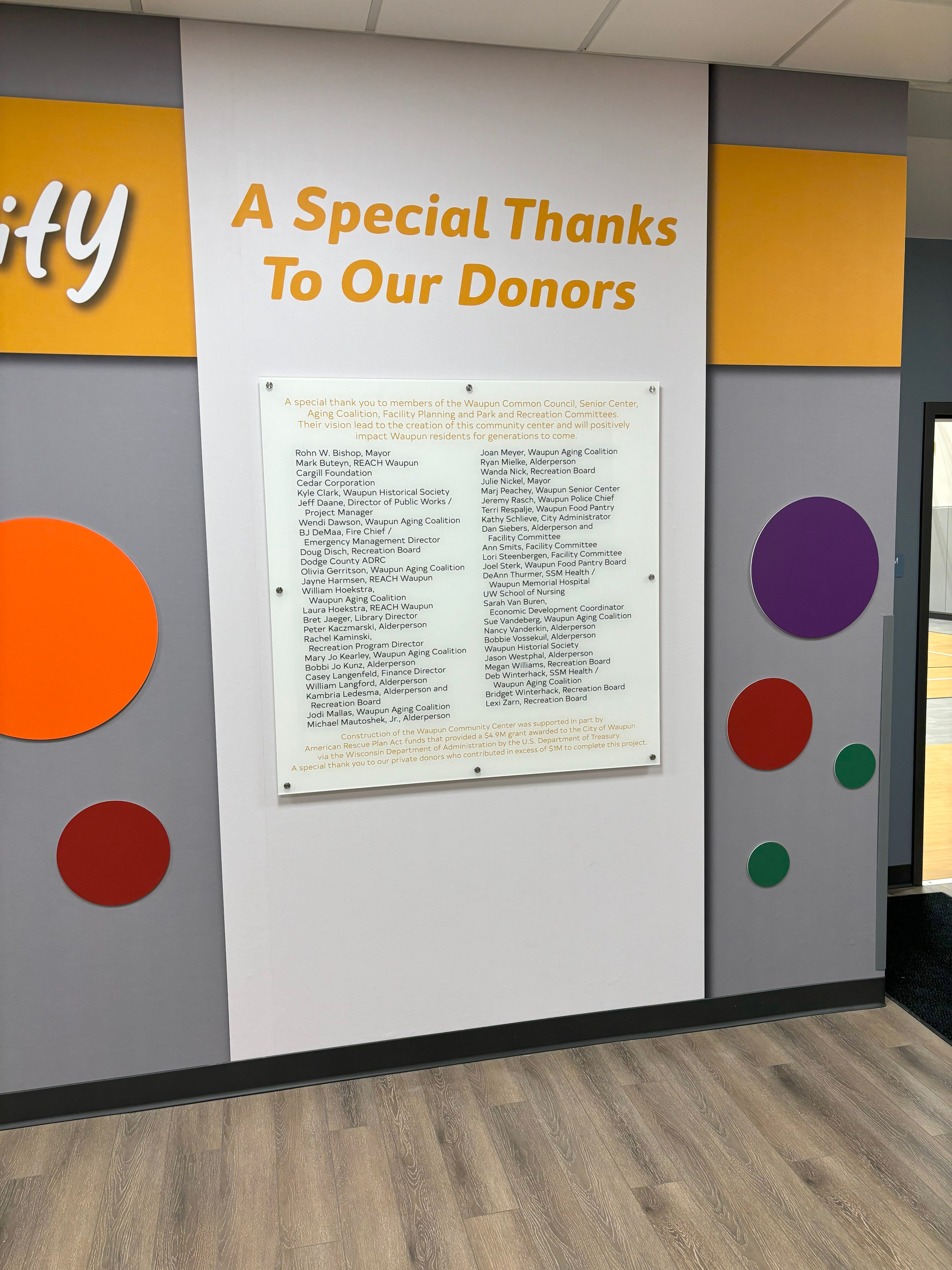 Waupun Community Center Wall Wraps, Waupun, WI