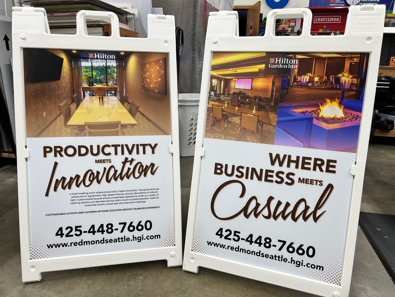 Custom Wayfinding Signs - Signs that Improves Guest Experience - Hilton Garden Inn, Redmond, WA