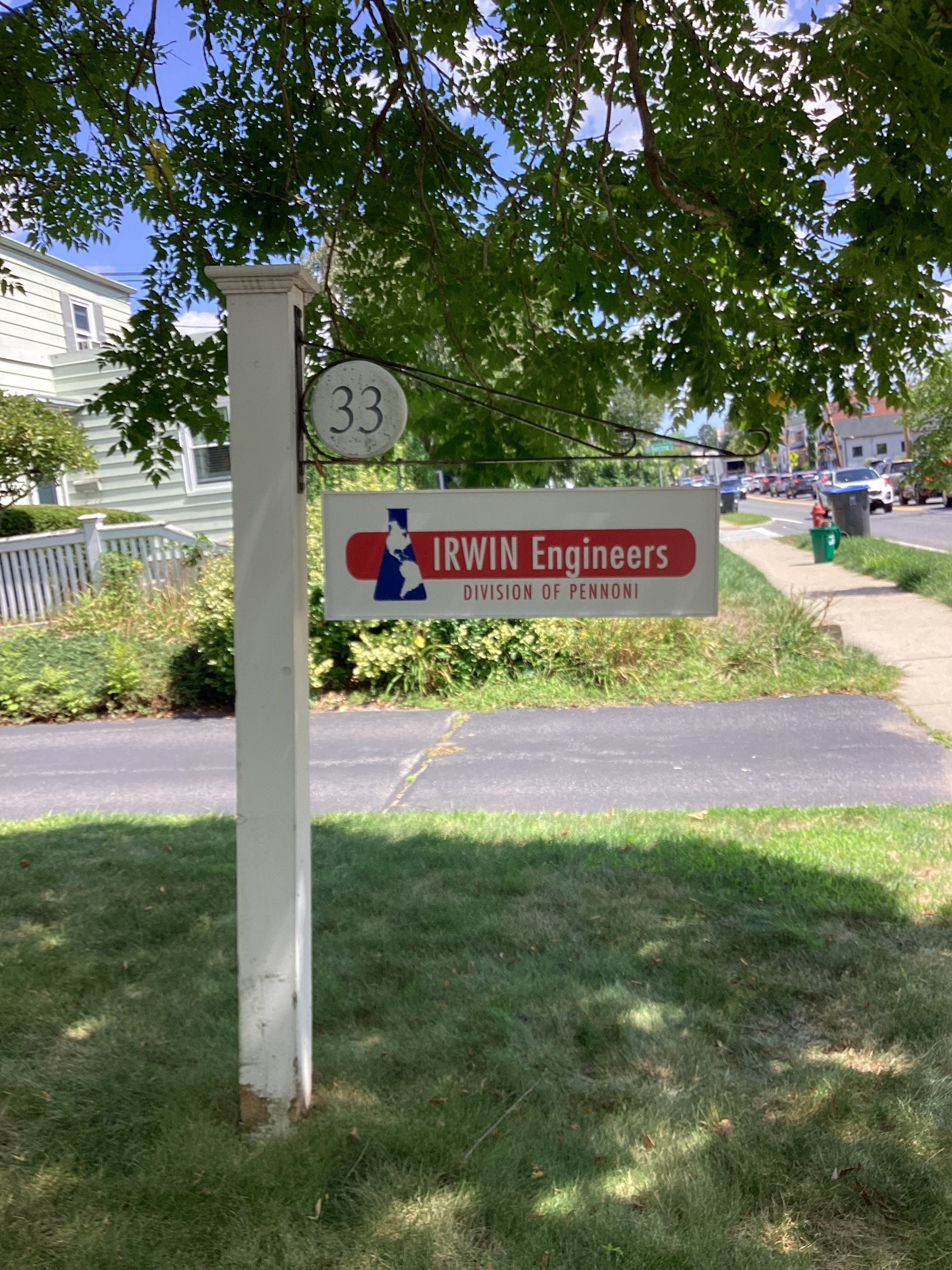 Roadside Hanging Sign - Irwin Engineers (Natick, MA)