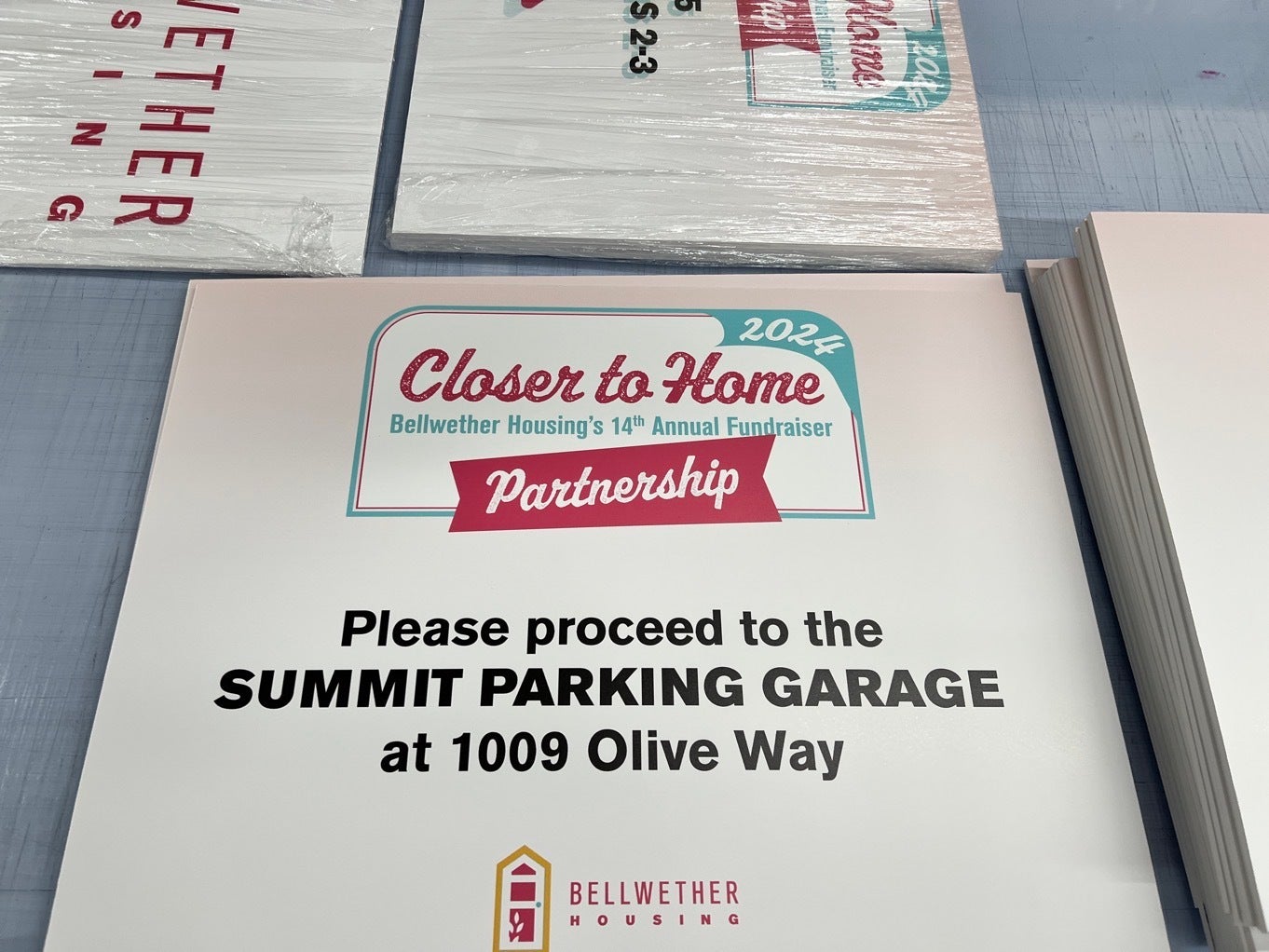 Signs Of Support - Event Wayfinding Signs - Bellwether Housing, Seattle, WA