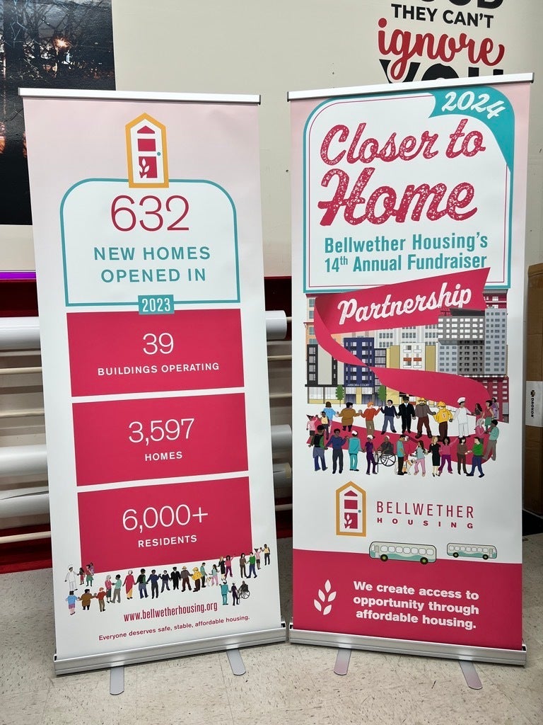 Signs Of Support - Event Wayfinding Signs - Bellwether Housing, Seattle, WA