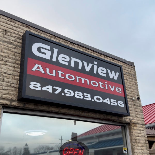 Glenview Automotive Cabinet Signage