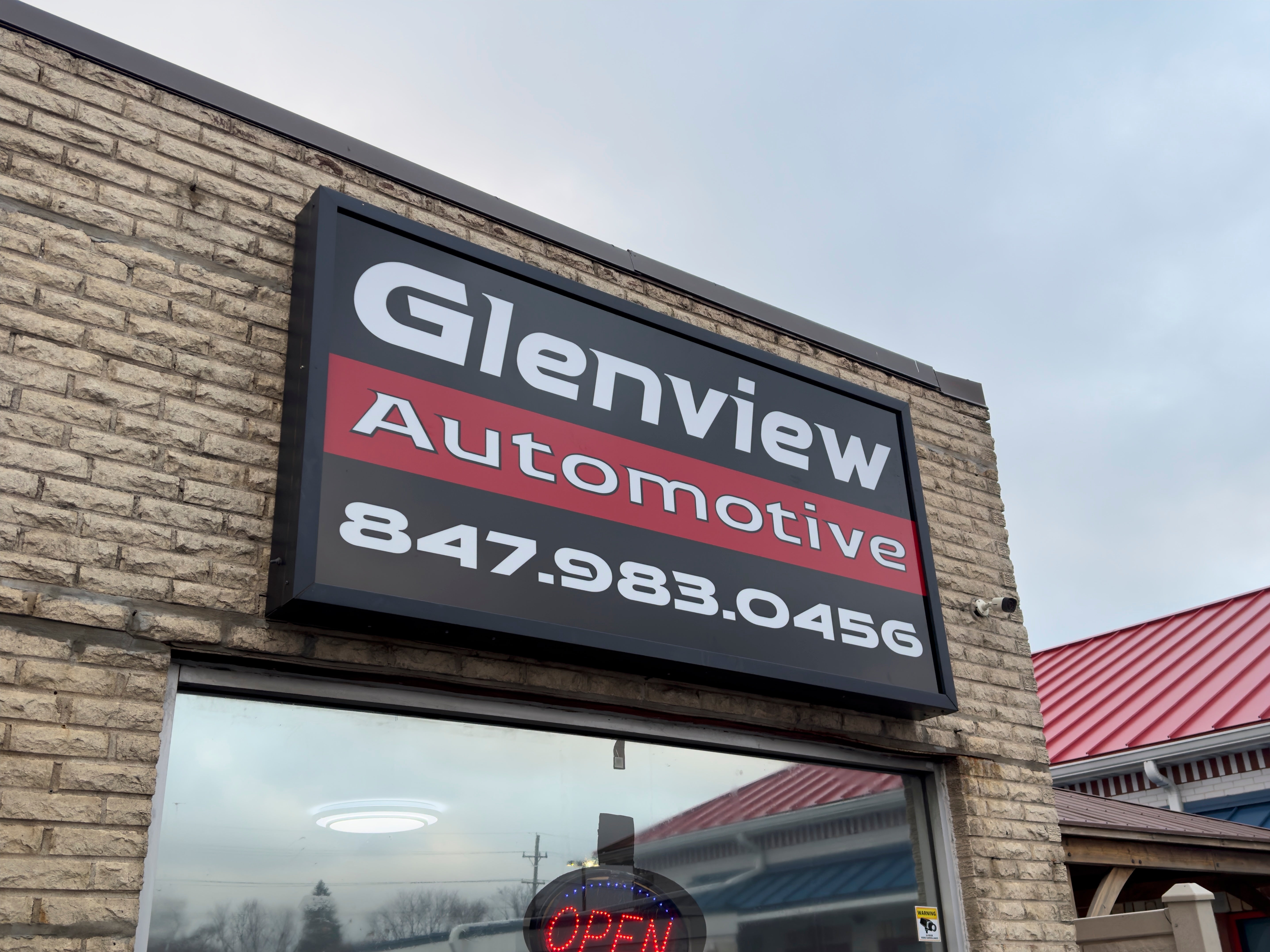 Glenview Automotive Cabinet Signage
