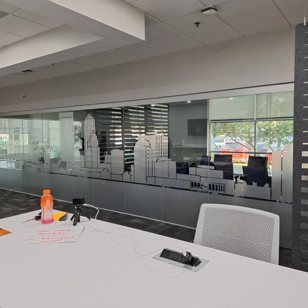 Etched Glass Vinyl on Window