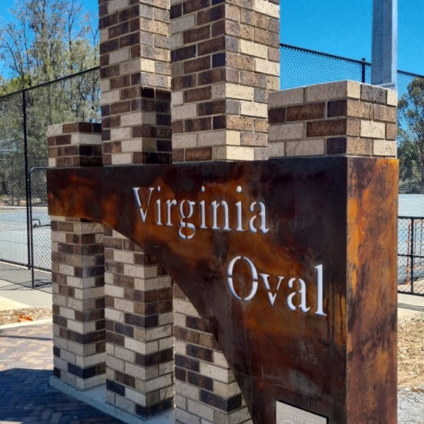 Corten Panel for Mykra at Virginia Oval