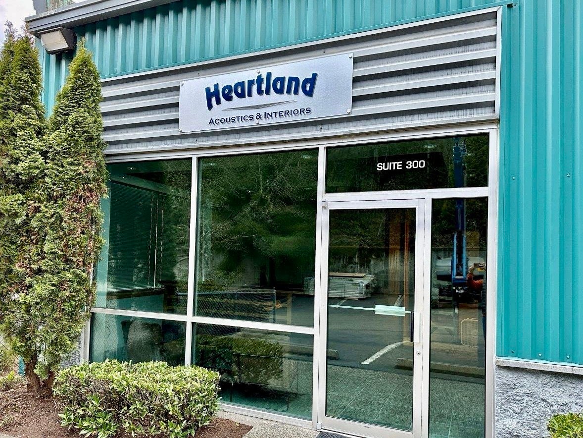 Custom Industrial Signs - Heartland Acoustics and Interiors, Woodinville, WA
