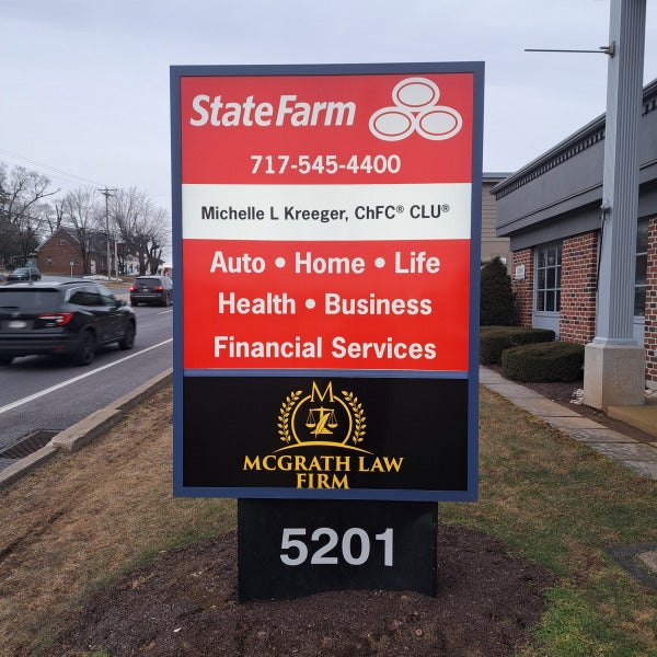 Pylon Sign Graphics for Michelle Kreeger State Farm, Harrisburg, PA