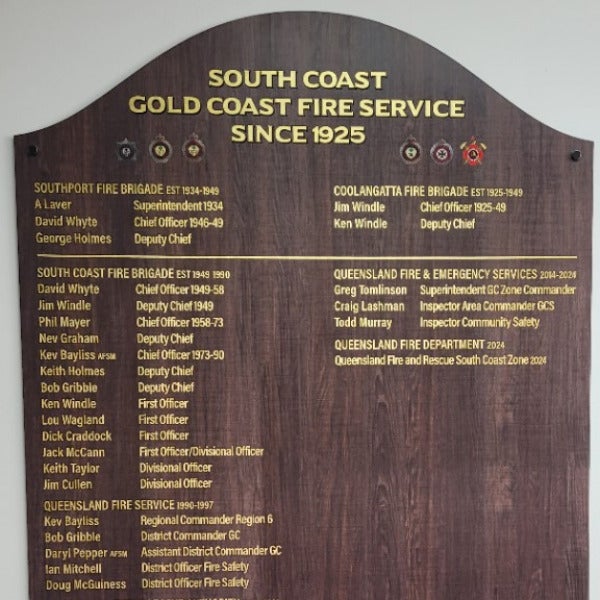 Timber Honour Board