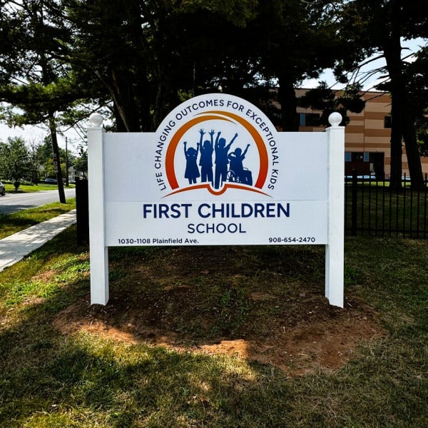 Post and Panel Sign for Non-Profit School